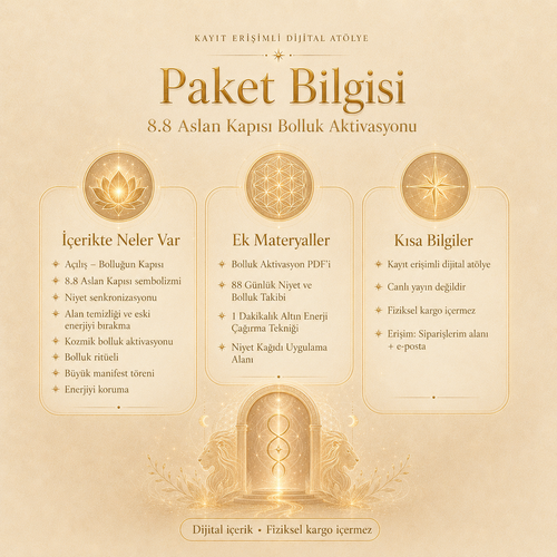 8.8 Aslan Kapısı Bolluk Aktivasyonu – Kayıt Erişimli Dijital Atölye